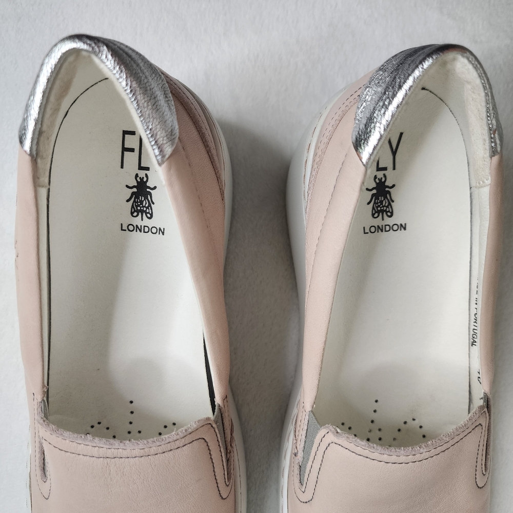 Fly London Women's Deca Pink Leather Slip On Wedge Sneakers Size 10 Casual - Picture 5 of 15